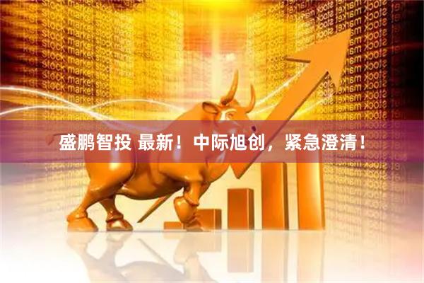 盛鹏智投 最新！中际旭创，紧急澄清！